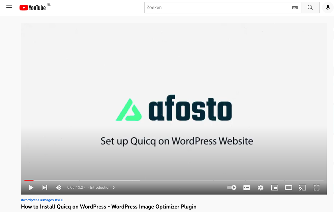 Quicq WordPress Tutorial YouTube Screenshot