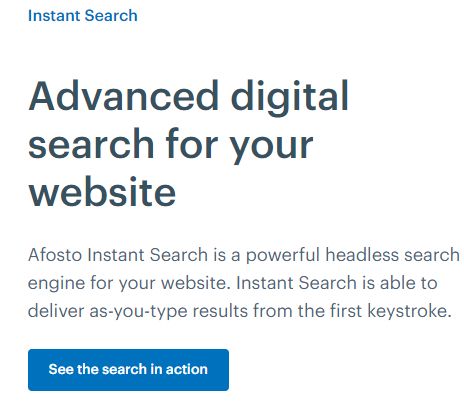 Afosto Instant Search Summary
