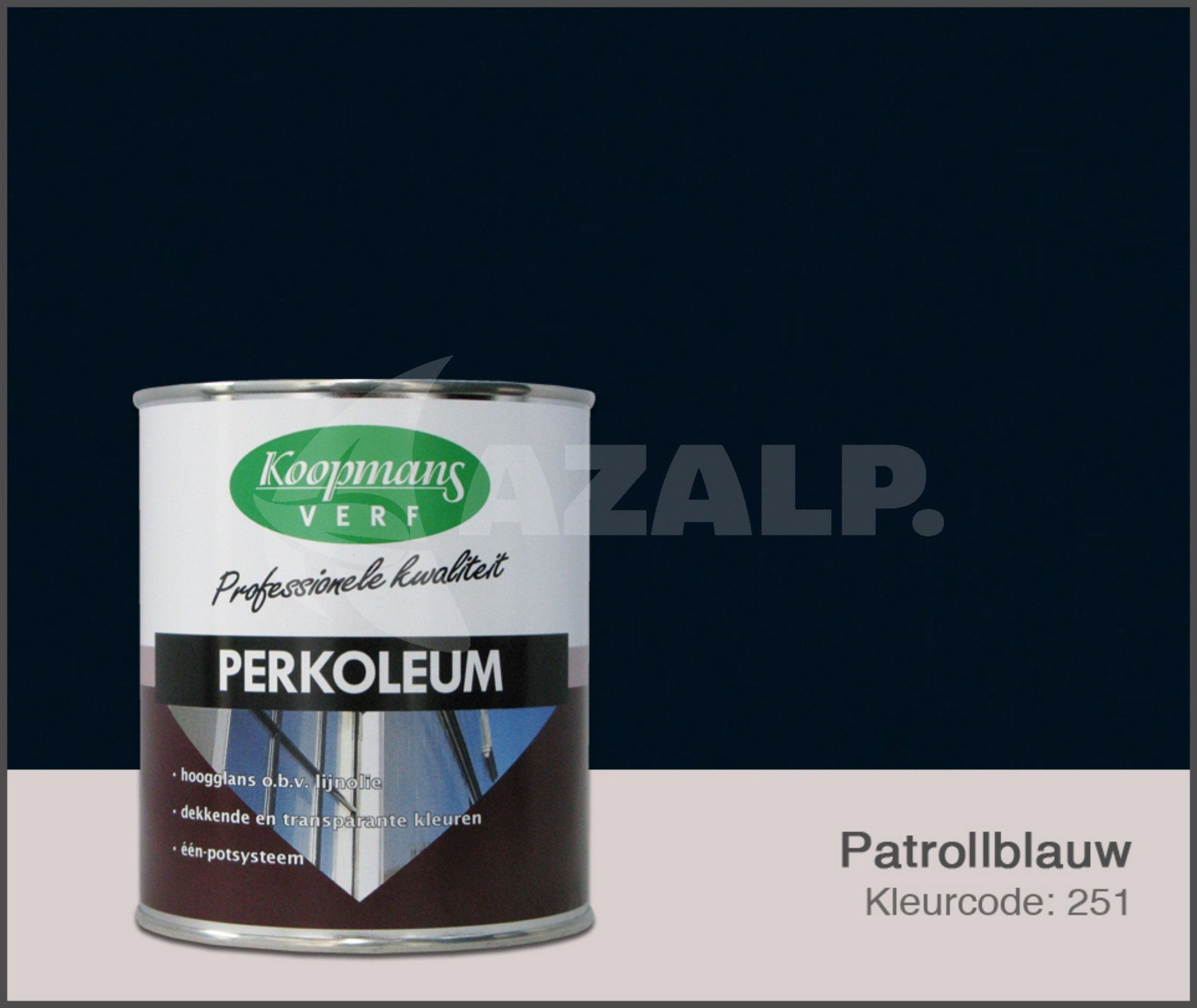 Nieuw Koopmans Perkoleum, Petrolblauw 251, 2,5L Hoogglans (O) ACTIE GA-17
