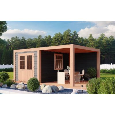 Foto van WoodAcademy Sapphire excellent Nero blokhut 500x300 cm