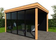 WoodAcademy Zijwand 400 cm glas*