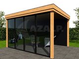 WoodAcademy Zijwand 400 cm glas*