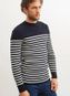 Saint James Rochefort comfort wol Bretons gestreepte trui navy/ecume