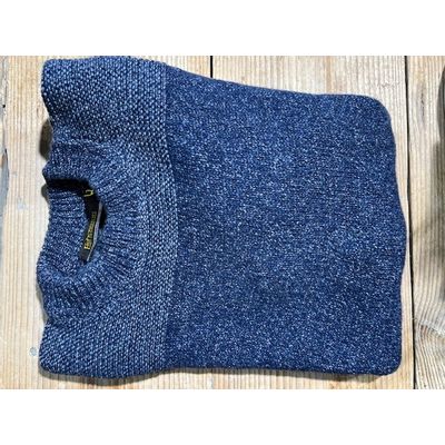 Fisherman out of Ireland Crew Neck links-links steek Indigo Foto van Fisherman out of Ireland Crew Neck links-links steek Indigo