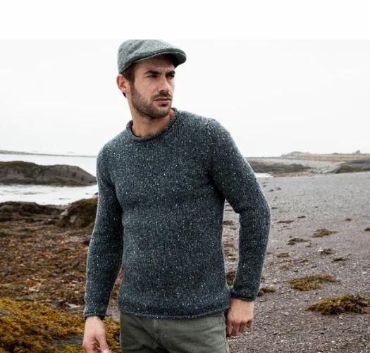 Fisherman out of Ireland Roll Neck Trui Steel Wool