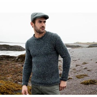 Fisherman out of Ireland Roll Neck Trui Steel Wool Foto van Fisherman out of Ireland Roll Neck Trui Steel Wool