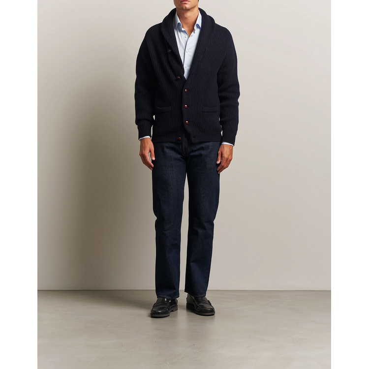 William Lockie Windsore Shawl Vest Navy 