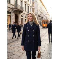 Camplin Peacoat London Melton Wol Dames Navy
