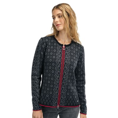 Foto van Dale of Norway Wollen Vest Singsaker zwart rood