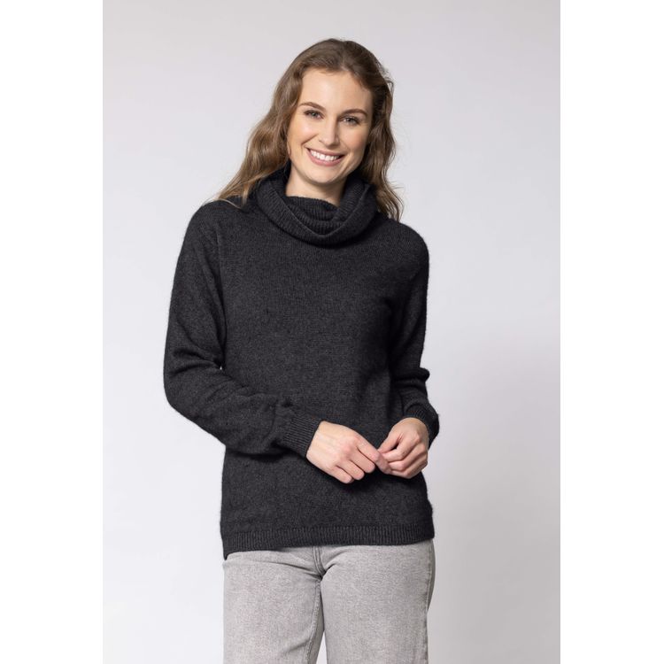Noble Wilde Polo Neck Sweater Charcoal