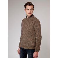 Fisherman out of Ireland Crew Neck Ribbed Detailing Bruin