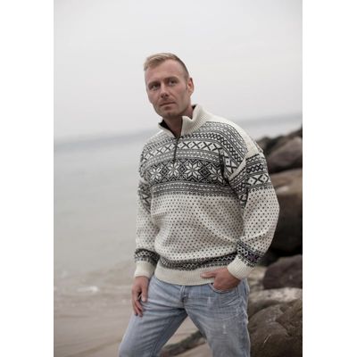 Noorse trui ijssterren grijs/wit Foto van Noorse trui ijssterren grijs/wit