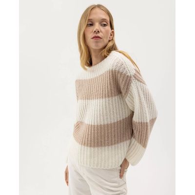 Holebrook Cajsa Trui- Off White/Warm Sand Foto van Holebrook Cajsa Trui- Off White/Warm Sand