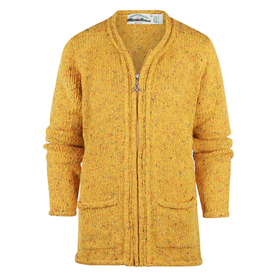 Foto van Aran Crafts Donegal Zip Cardigan- Goud