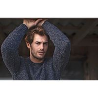 Fisherman out of Ireland Crew Neck Sweater Slate Blue