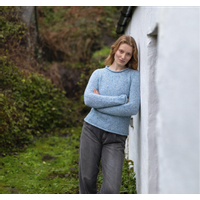 Fisherman out of Ireland Roll Neck Damestrui Blue Mist