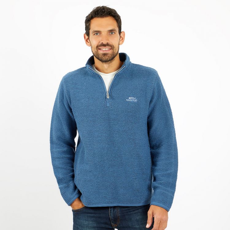 Weird Fish Stern 1/4 zip English Blue