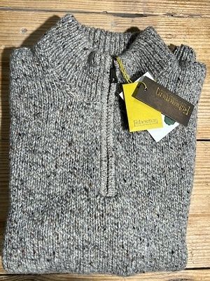 Fisherman out of Ireland Zip Neck Trui Porridge