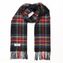 John Hanly Merino Wollen Sjaal Zwart Stewart Tartan