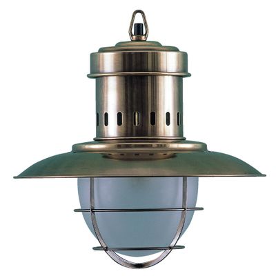 DHR Fishermanslamp Elektrisch Messing Foto van DHR Fishermanslamp Elektrisch Messing