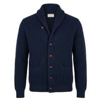 William Lockie Windsor Vest – 100% Lamswol met Sjaalkraag Navy 