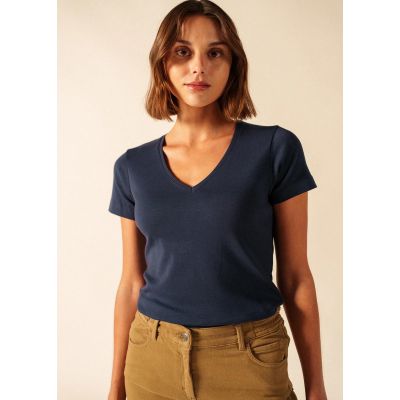 Saint James Ajaccio V-hals Shirt navy Foto van Saint James Ajaccio V-hals Shirt navy