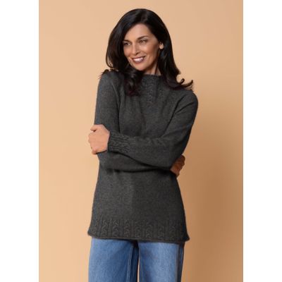 Foto van Noble Wilde Cable Funnel Neck Possum, Merino & Zijde