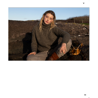 Fisherman out of Ireland Boxy geribde coltrui dark khaki