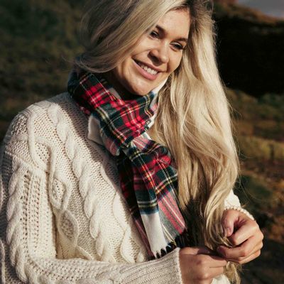 John Hanly Merino Wollen Sjaal Stewart Tartan Foto van John Hanly Merino Wollen Sjaal Stewart Tartan