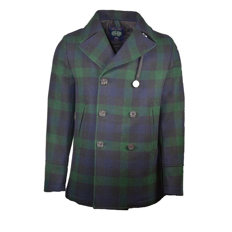 Camplin Island Peacoat Black Watch - 100% Wol Moon Weverij