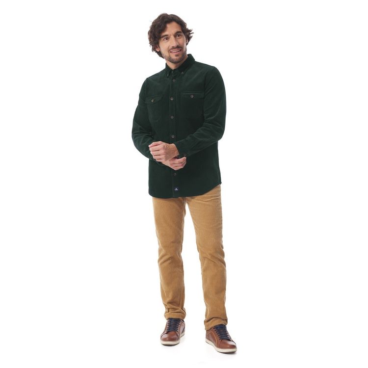Mousqueton Kermelo Overshirt – Grove Rib met Dubbele Borstzak Ceder