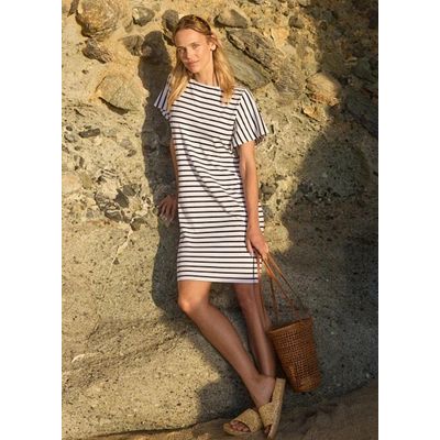 Saint James CASSIS Jurk – Wit / Marineblauw Foto van Saint James CASSIS Jurk – Wit / Marineblauw