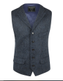 British House Marvin Gilet Harris Tweed Blauw