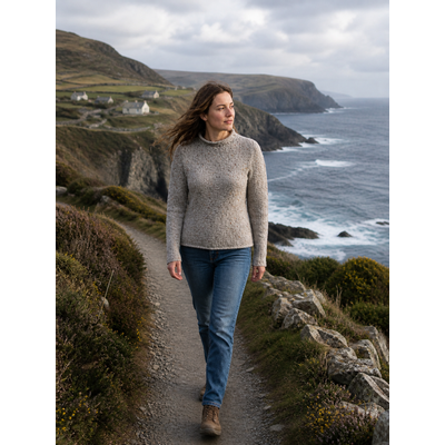 Foto van Fisherman out of Ireland Roll Neck Damestrui Porridge 