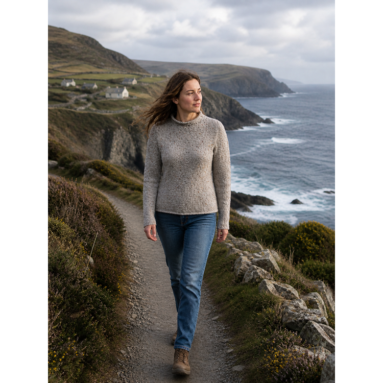 Fisherman out of Ireland Roll Neck Damestrui Porridge 