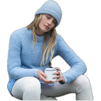 Fisherman out of Ireland Mock Neck Trui Forget Me Not