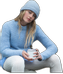 Fisherman out of Ireland Mock Neck Trui Forget Me Not
