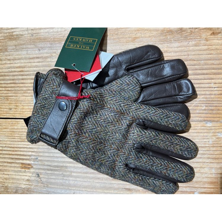 Walker & Hawkes Handschoenen Harris Tweed Midnight Charcoal