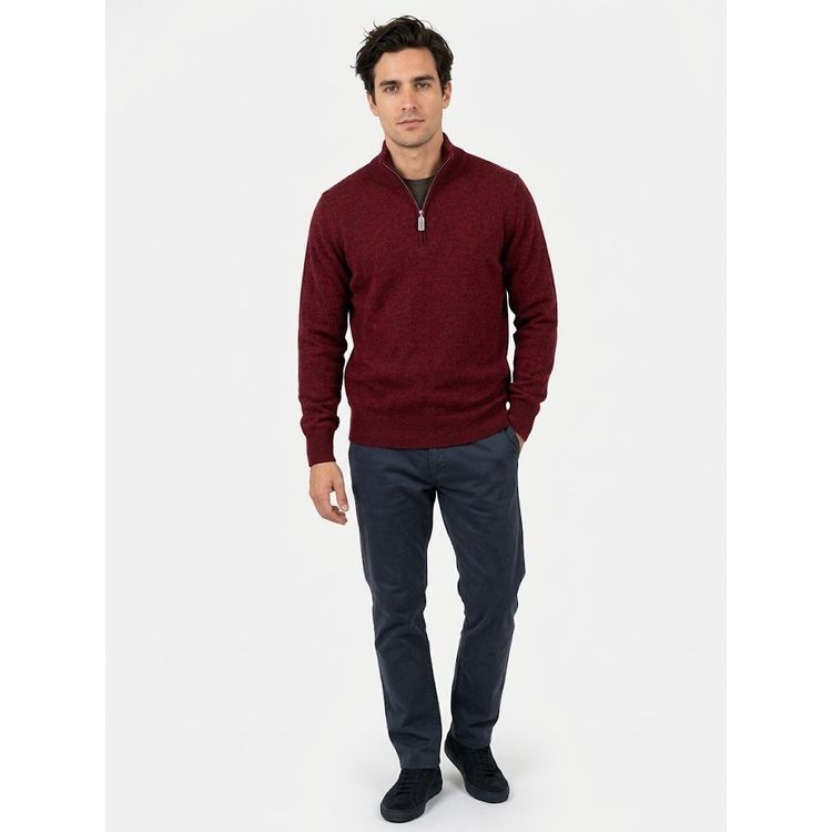 William Lockie Dori Short Zip Neck Red Velvet