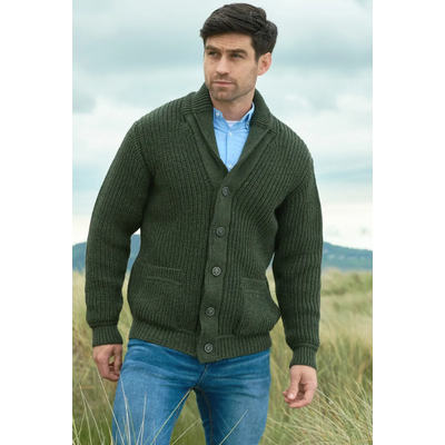 Foto van Aran Crafts Geribbeld sjaalvest - army green