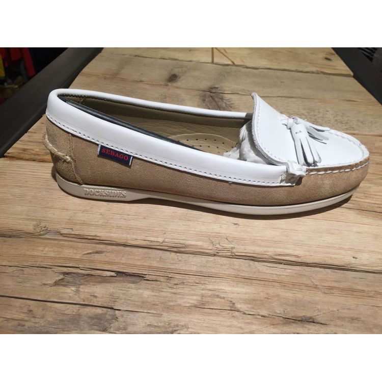 Sebago Janet Suede/leer beige/wit