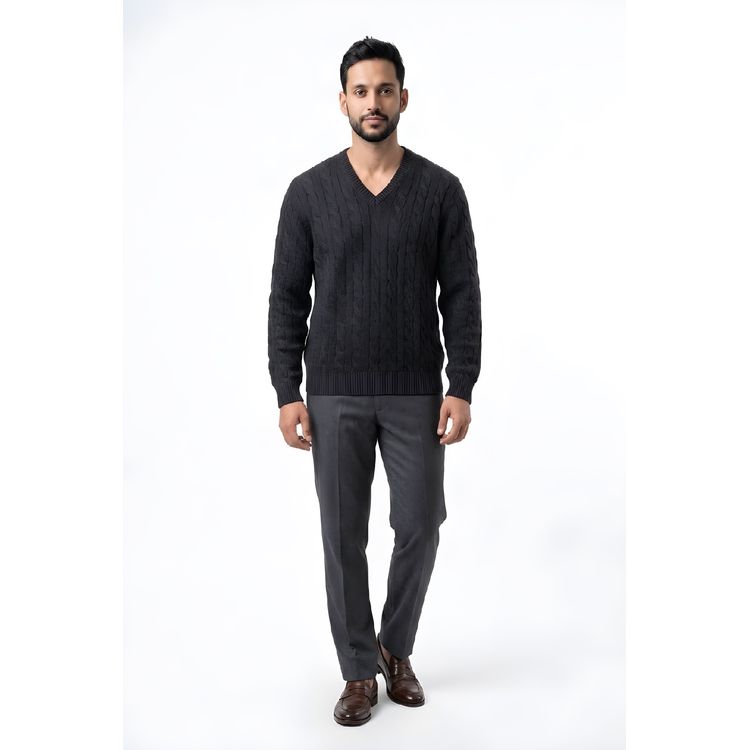 William Lockie Merino Kabel V-hals Trui
