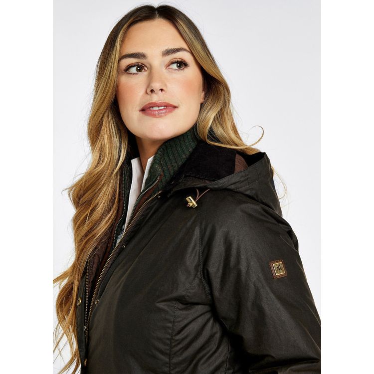 Dubarry Redington Dames Lange Waxjas - Verdigris Dubarry Redington Dames Lange Waxjas - Verdigris