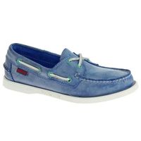 Sebago Docksides Blue Waxed Suede