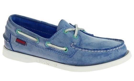 Sebago Docksides Blue Waxed Suede