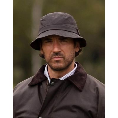 Foto van Walker & Hawkes Bucket Wax Hoed – Klassieke Gewaxte Vissershoed Bruin