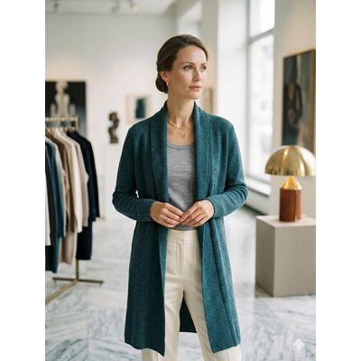 Foto van Wlliam Lockie Shawlkraag lang damesvest Lugano