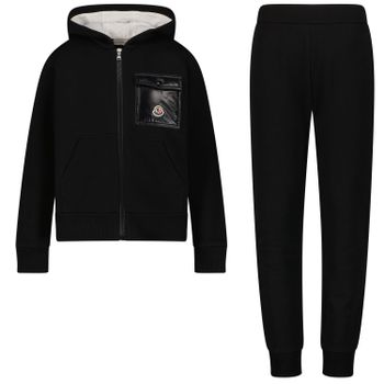 Moncler 9548M00004809B3 kinder joggingpak zwart Afbeelding van Moncler 9548M00004809B3 kinder joggingpak zwart