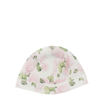 MonnaLisa 355004 babymutsje wit/roze Afbeelding van MonnaLisa 355004 babymutsje wit/roze