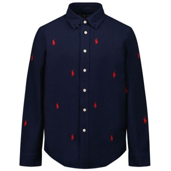 Ralph Lauren 853370 kinder overhemd navy Afbeelding van Ralph Lauren 853370 kinder overhemd navy